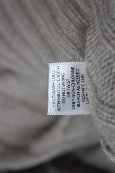Saks Fifth Avenue Womens Button Front Cable Knit Cardigan Sweater Brown Medium