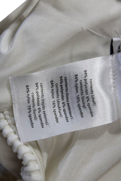 We Wore What Womens Strapless Cut Out One Piece Swimsuit White Size Large