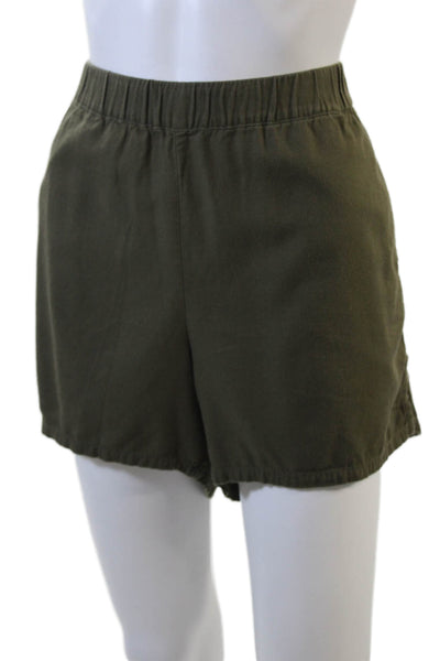Madewell Womens Elastic Waistband Side Slit Short Shorts Green Size Large