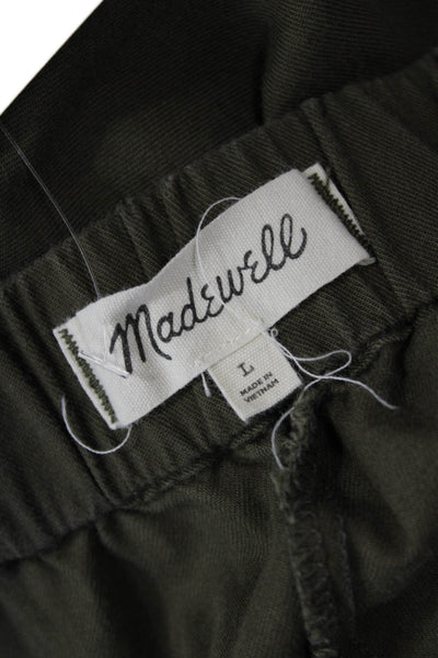 Madewell Womens Elastic Waistband Side Slit Short Shorts Green Size Large