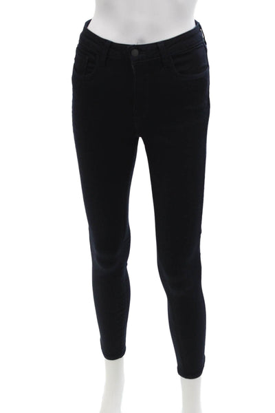 L'Agence Womens Five Pocketed Mid Rise Skinny Jeans Dark Blue Size 27