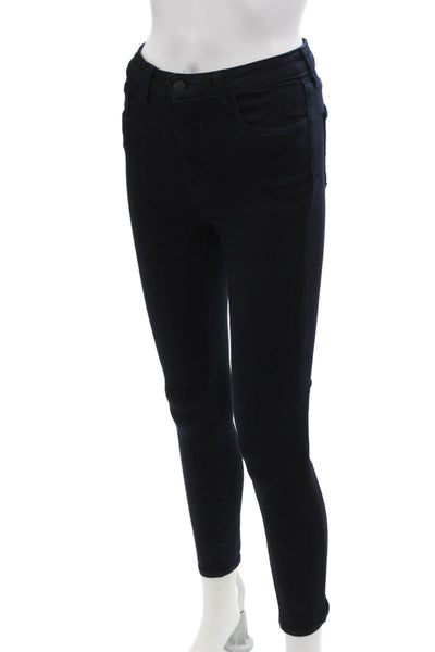 L'Agence Womens Five Pocketed Mid Rise Skinny Jeans Dark Blue Size 27