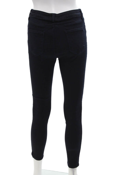L'Agence Womens Five Pocketed Mid Rise Skinny Jeans Dark Blue Size 27