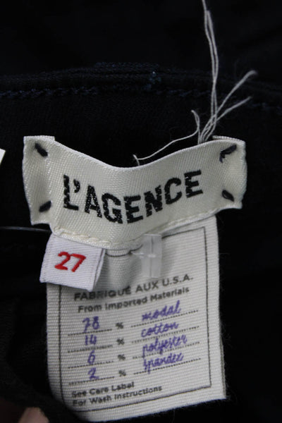 L'Agence Womens Five Pocketed Mid Rise Skinny Jeans Dark Blue Size 27