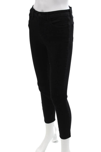 L'Agence Womens Cotton Five Pocketed Casual Skinny Jeans Solid Black Size 27