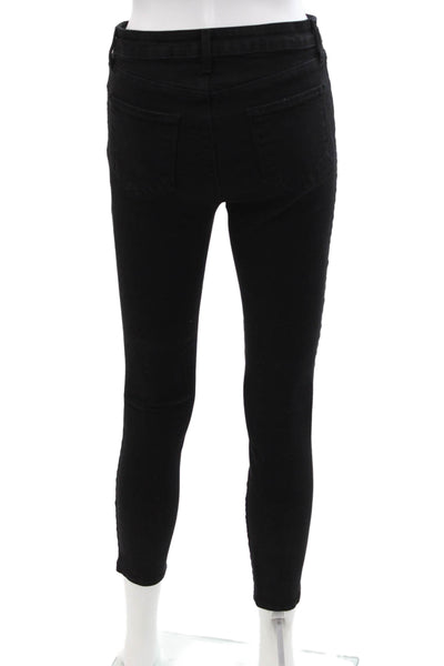 L'Agence Womens Cotton Five Pocketed Casual Skinny Jeans Solid Black Size 27