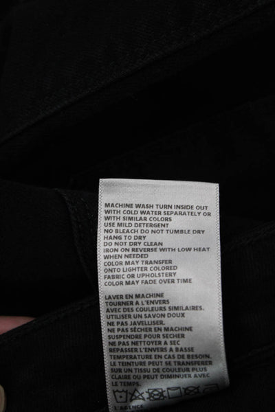 L'Agence Womens Cotton Five Pocketed Casual Skinny Jeans Solid Black Size 27