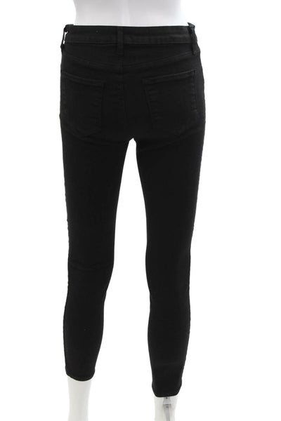 L'Agence Womens Cotton Five Pocketed Mid Rise Skinny Jeans Solid Black Size 26