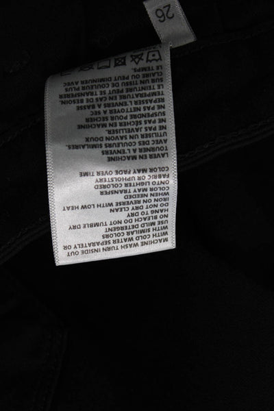 L'Agence Womens Cotton Five Pocketed Mid Rise Skinny Jeans Solid Black Size 26