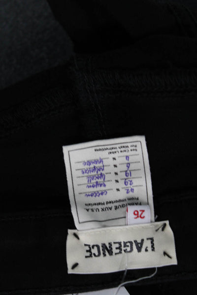 L'Agence Womens Cotton Five Pocketed Mid Rise Skinny Jeans Solid Black Size 26