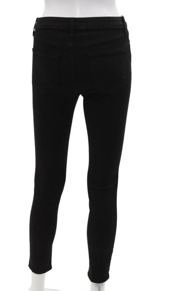 L'Agence Womens Cotton Five Pocket Mid Rise Slim Fit Jeans Solid Black Size 26