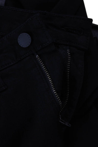 L'Agence Womens Cotton Five Pocket Mid Rise Slim Fit Jeans Solid Black Size 26