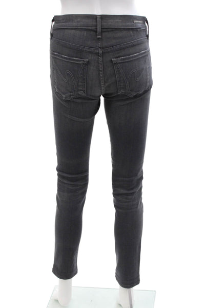 Citizens of Humanity Womens Cotton Five Pocket Skinny Jeans Solid Gray Size 26