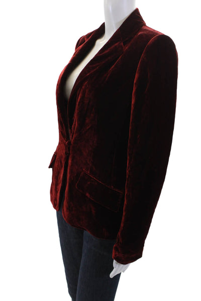 Anne Klein Womens Textured Suede Button Lined Blouse Red Size 06