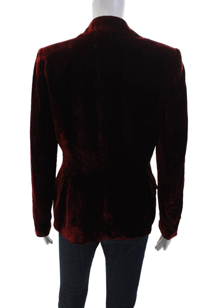 Anne Klein Womens Textured Suede Button Lined Blouse Red Size 06