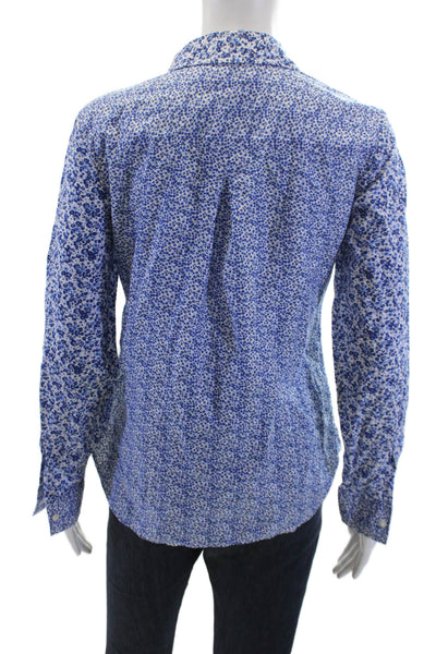 Tommy Hilfiger Womens Cotton Long Sleeve Floral Top Blue Size XS