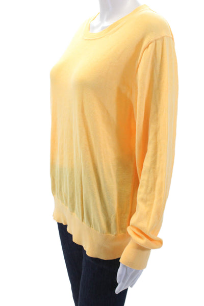 J Crew Womens Cotton Long Sleeve Round Neck Knit Top Orange Size XL