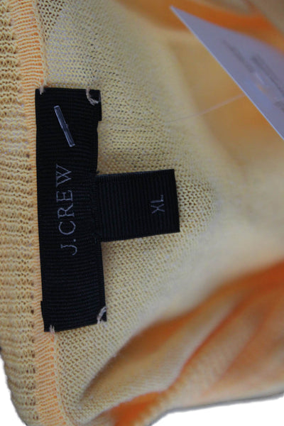 J Crew Womens Cotton Long Sleeve Round Neck Knit Top Orange Size XL
