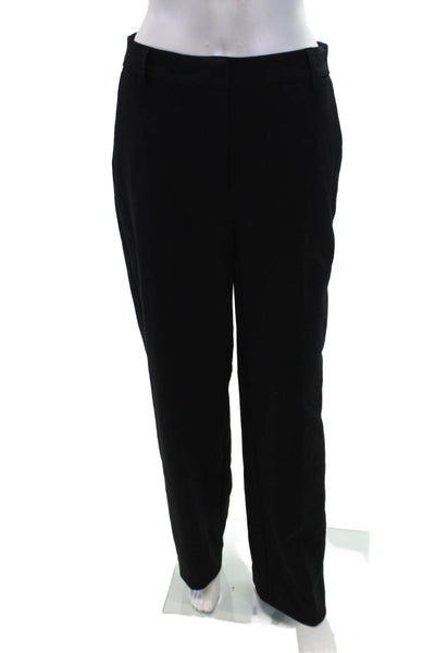 Joie Womens Textured Zip Straight Leg Pleated Pants Black Size 04