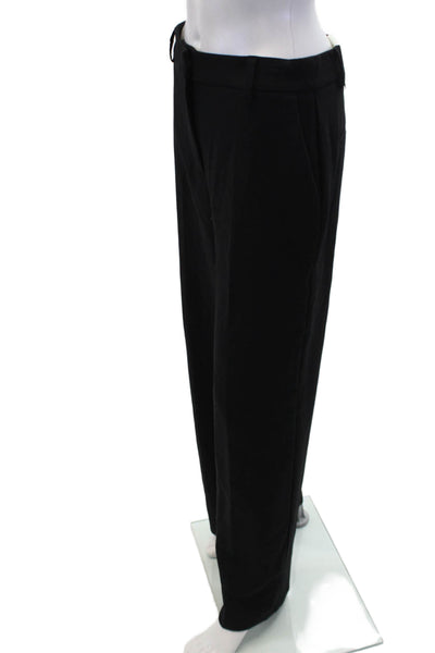 Joie Womens Textured Zip Straight Leg Pleated Pants Black Size 04