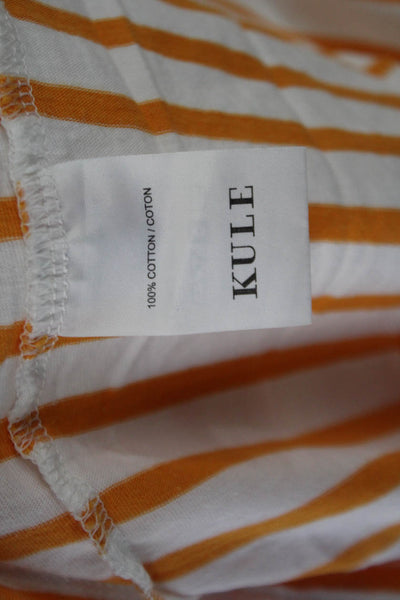 Kule Womens Cotton Striped Scoop Neck Sleeveless Maxi Dress Orange Size M