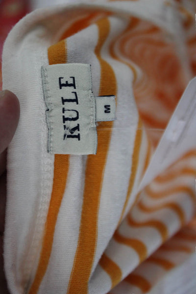Kule Womens Cotton Striped Scoop Neck Sleeveless Maxi Dress Orange Size M