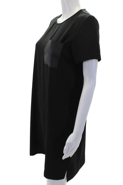 Madewell Womens Front Pockets Zip Back Short Sleeve A-Line Dress Black Size S