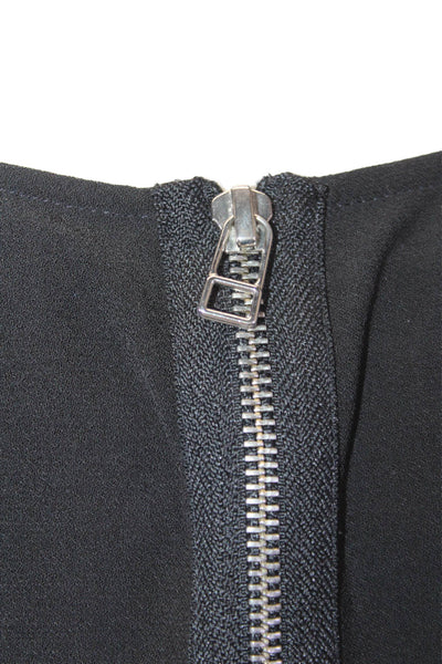 Madewell Womens Front Pockets Zip Back Short Sleeve A-Line Dress Black Size S