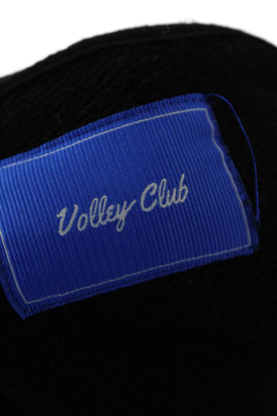 Volley Club Womens Pullover Logo Pocket Front Hoodie Sweatshirt Black Medium
