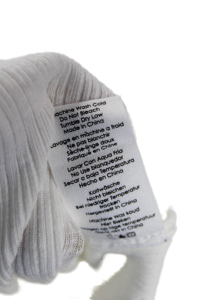 PJ Salvage Womens Scoop Neck Ribbed Knit Tank Top White Cotton Size Medium