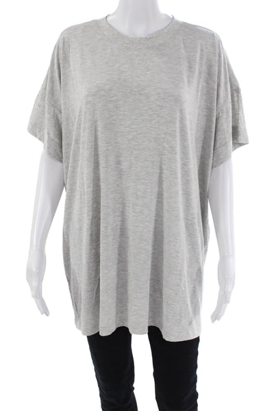 We Wore What Womens Short Sleeve Crew Neck Oversized Sleep Tee Shirt Gray Medium