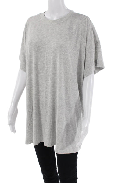 We Wore What Womens Short Sleeve Crew Neck Oversized Sleep Tee Shirt Gray Medium