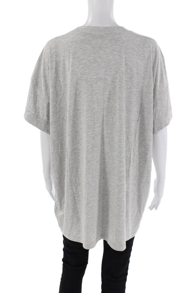 We Wore What Womens Short Sleeve Crew Neck Oversized Sleep Tee Shirt Gray Medium