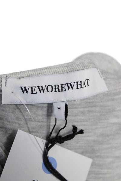 We Wore What Womens Short Sleeve Crew Neck Oversized Sleep Tee Shirt Gray Medium