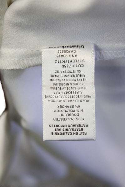 Trina Turk Womens Cut Out Front 3/4 Sleeve Blouse Top White Size Small