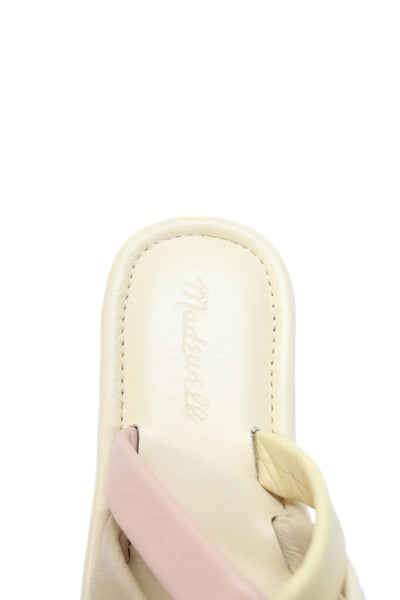 Madewell Womens Leather Strappy Slide On Sandals Beige Pink Size 7