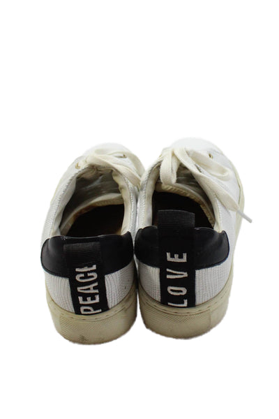 Kurt Geiger London Womens Leather Low Top Sneakers White Black Size 39 9