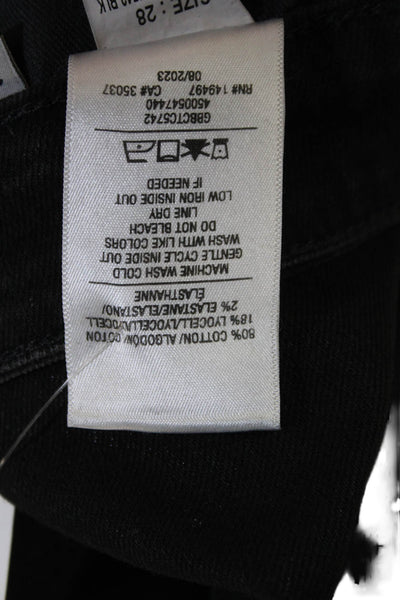Joes Womens High Rise Flare Leg Jeans Coated Black Cotton Size 28