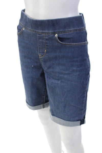 Levis Womens Denim Totally Shaping Pull On Cuffed Bermuda Shorts Blue Size 30