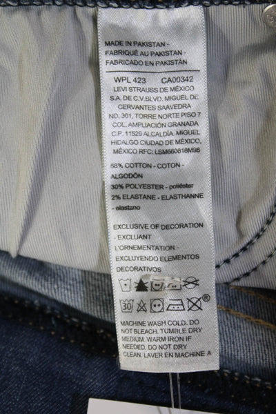 Levis Womens Denim Totally Shaping Pull On Cuffed Bermuda Shorts Blue Size 30
