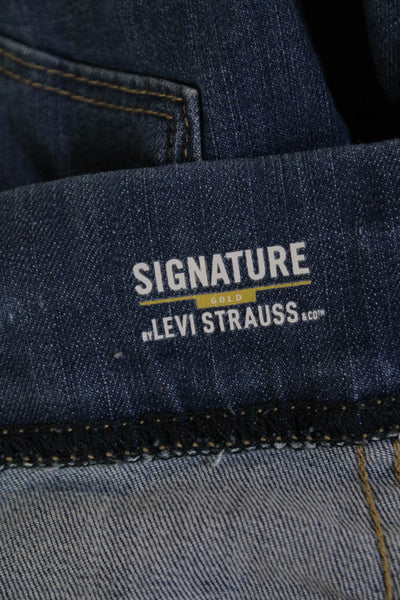 Levis Womens Denim Totally Shaping Pull On Cuffed Bermuda Shorts Blue Size 30