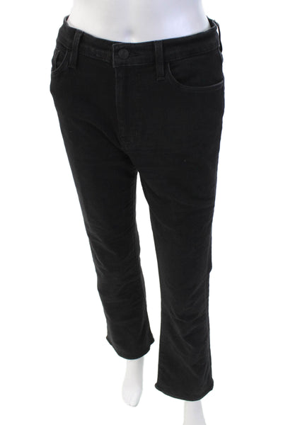 Hudson Womens Blair High Rise Boot Cut Petite Jeans Black Cotton Size 28
