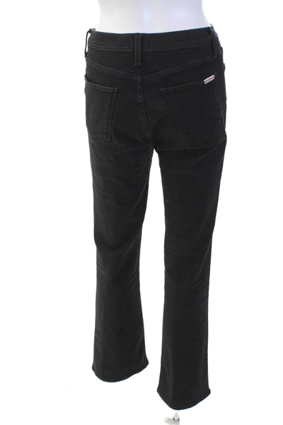Hudson Womens Blair High Rise Boot Cut Petite Jeans Black Cotton Size 28