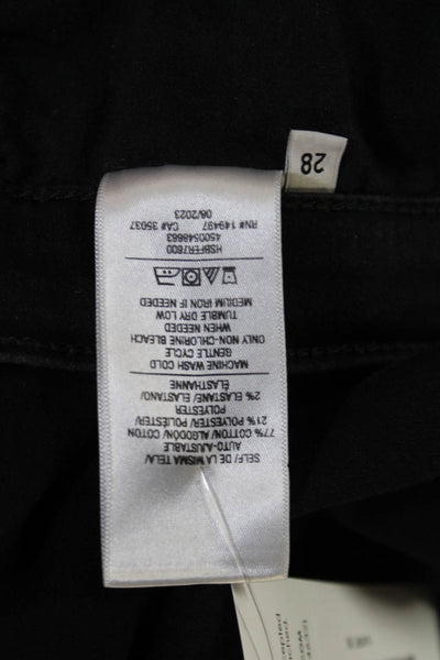 Hudson Womens Blair High Rise Boot Cut Petite Jeans Black Cotton Size 28