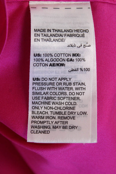 Chicos Womens Cotton Collared Effortless Woven Button Up Summer Berry Size 0P
