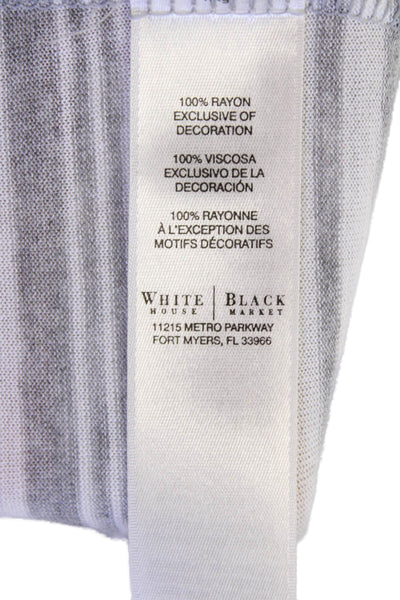 White House Black Market Womens Striped Print Half Sleeve Top Gray Size XS
