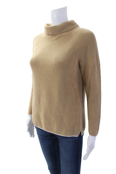 Talbots Womens Cotton Long Sleeve Turtleneck Pullover Sweater Brown Size S