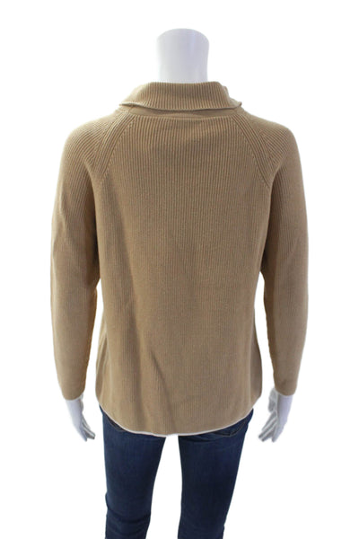 Talbots Womens Cotton Long Sleeve Turtleneck Pullover Sweater Brown Size S