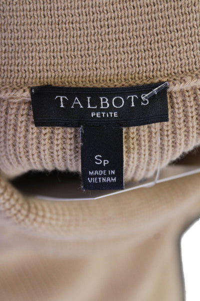 Talbots Womens Cotton Long Sleeve Turtleneck Pullover Sweater Brown Size S