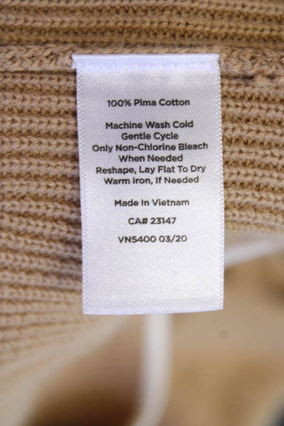 Talbots Womens Cotton Long Sleeve Turtleneck Pullover Sweater Brown Size S